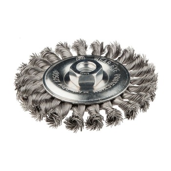 Perie conica, diametru 150mm, prindere M14, sarma impletita, 62H141, Verto Perie conica, diametru 150mm, prindere M14, sarma impletita, 62H141, Verto