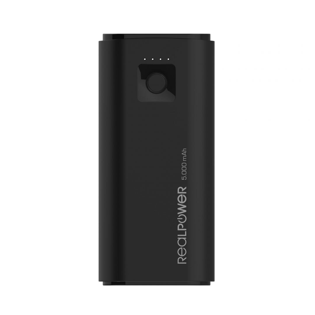 Realpower PB-5000 mini 5000mAh fekete powerbank - eMAG.hu