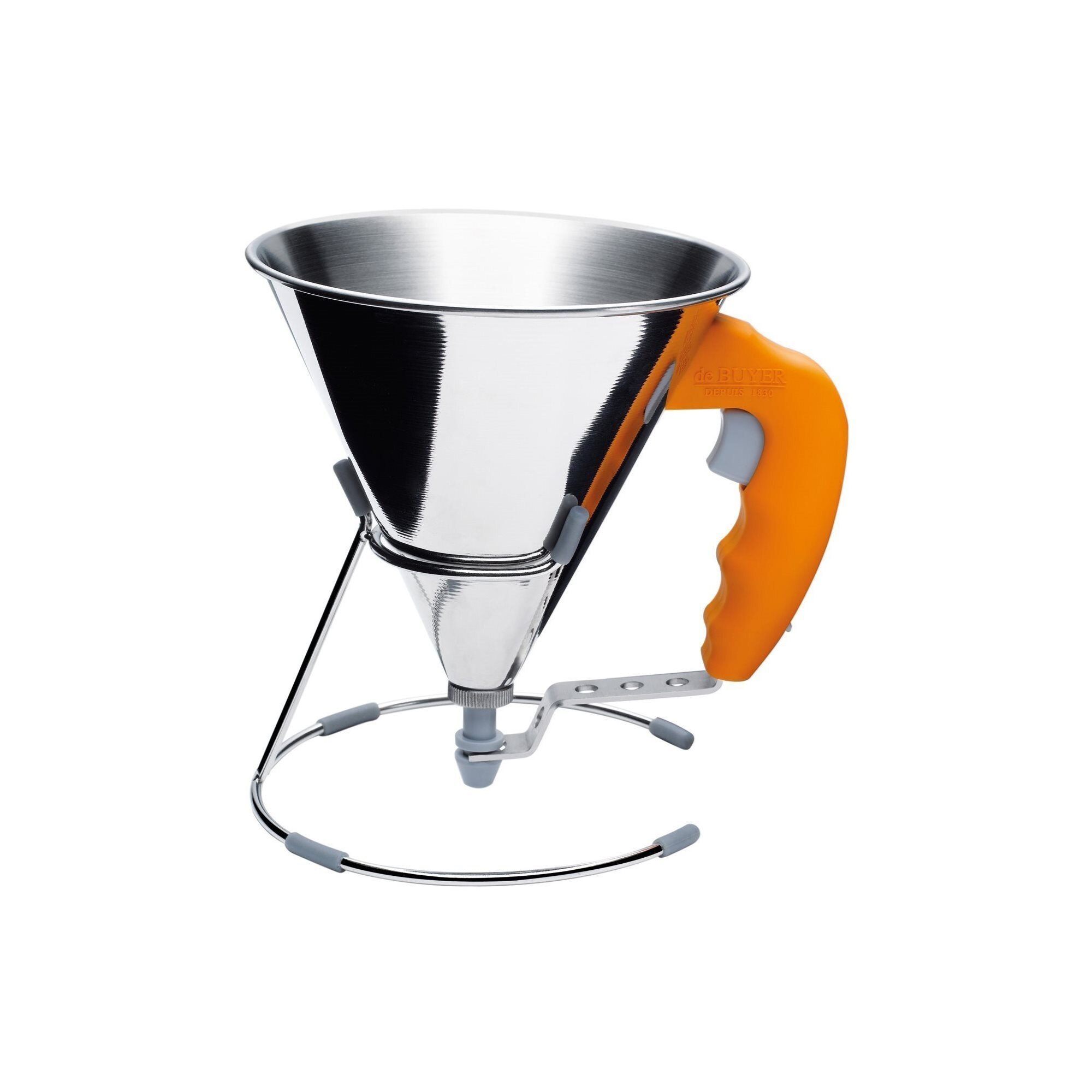 Mini-palnie turnare crema, cu stand 0.8 L KWIK, portocaliu - de Buyer