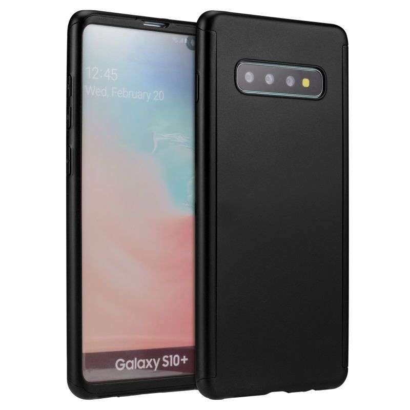 Husa Samsung Galaxy S10 Plus Full Cover 360 Negru + Folie de protectie