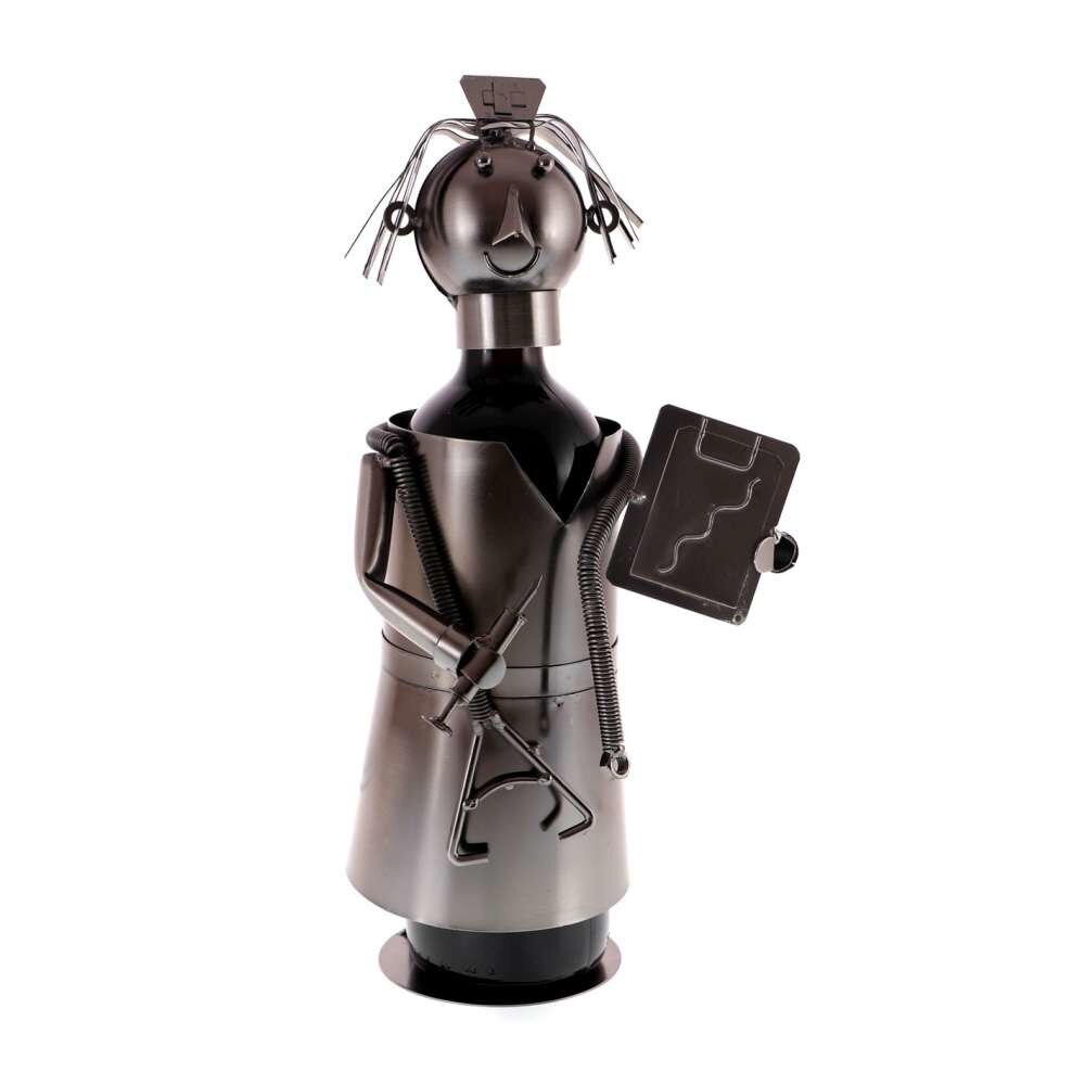 Suport sticla cu vin in forma de asistenta