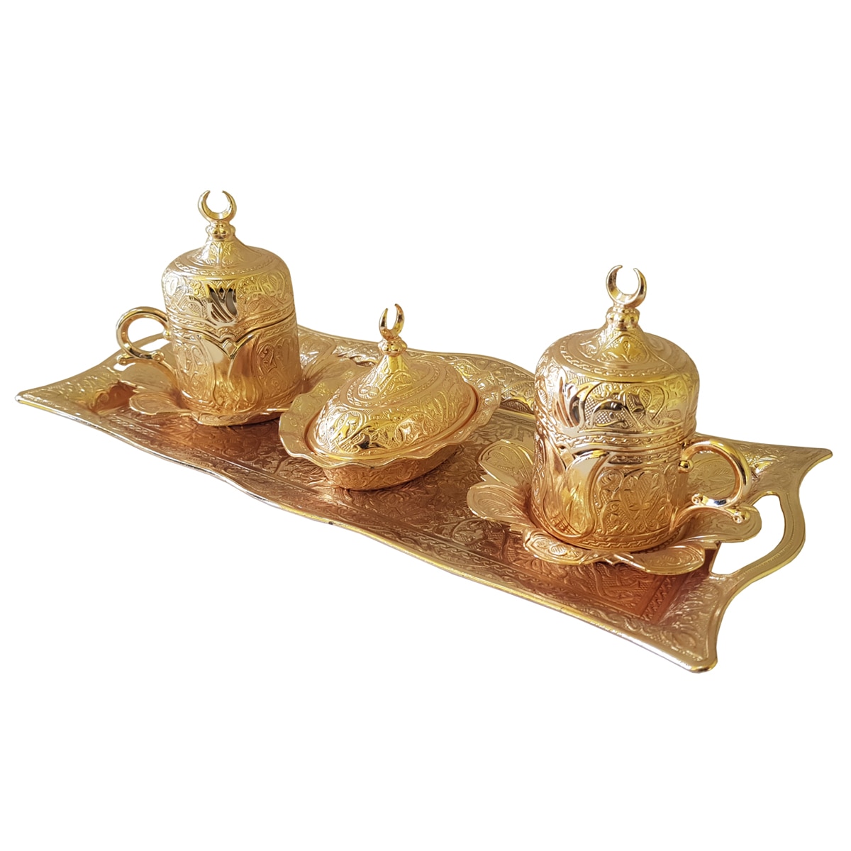 Set cafea turcesc, culoare auriu
