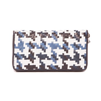 Portofel dama din piele naturala impletit, Dellaconte, Multicolor 5416-48 Portofel dama din piele naturala impletit, Dellaconte, Multicolor 5416-48