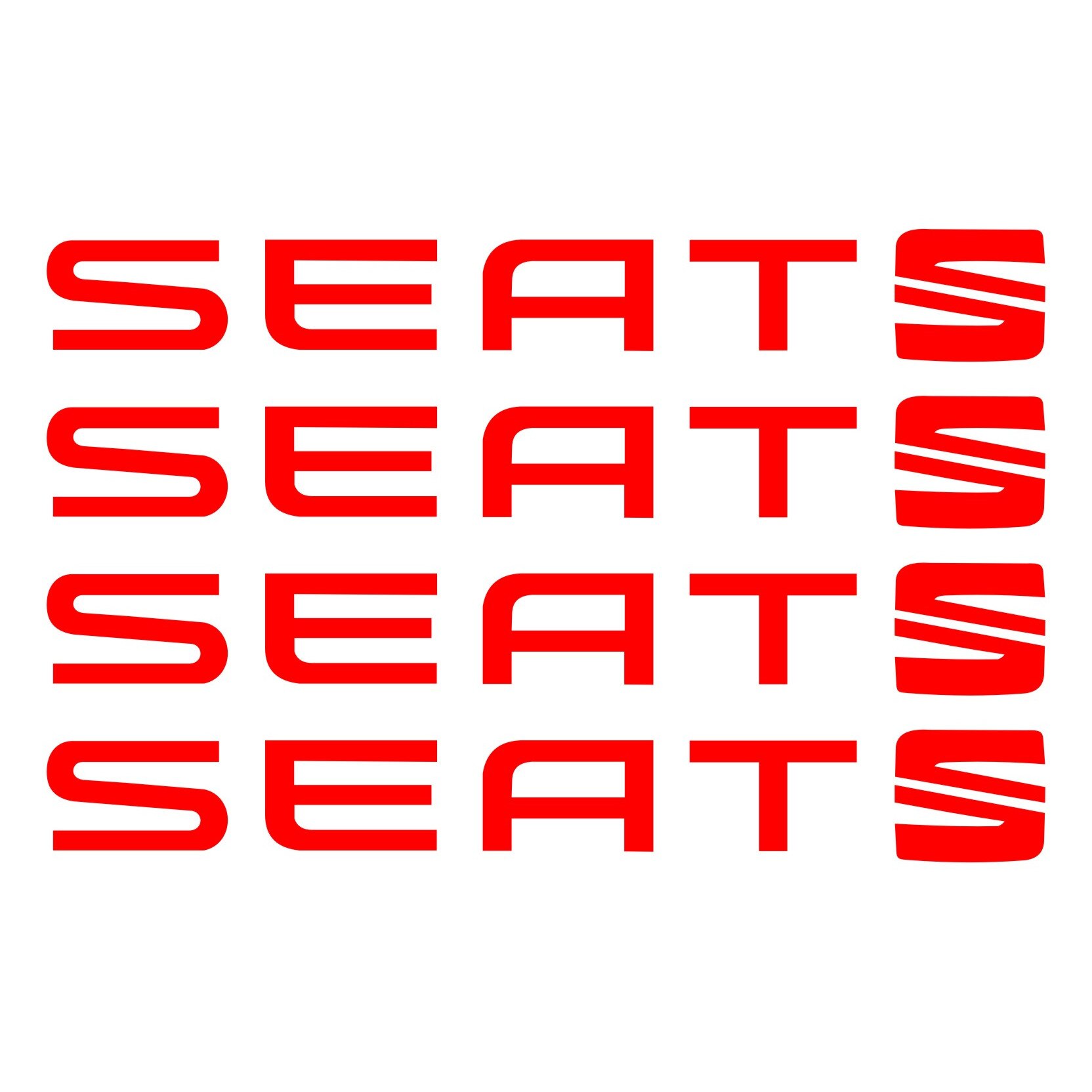 Set stickere manere Seat, sticker decorativ, culoare rosie