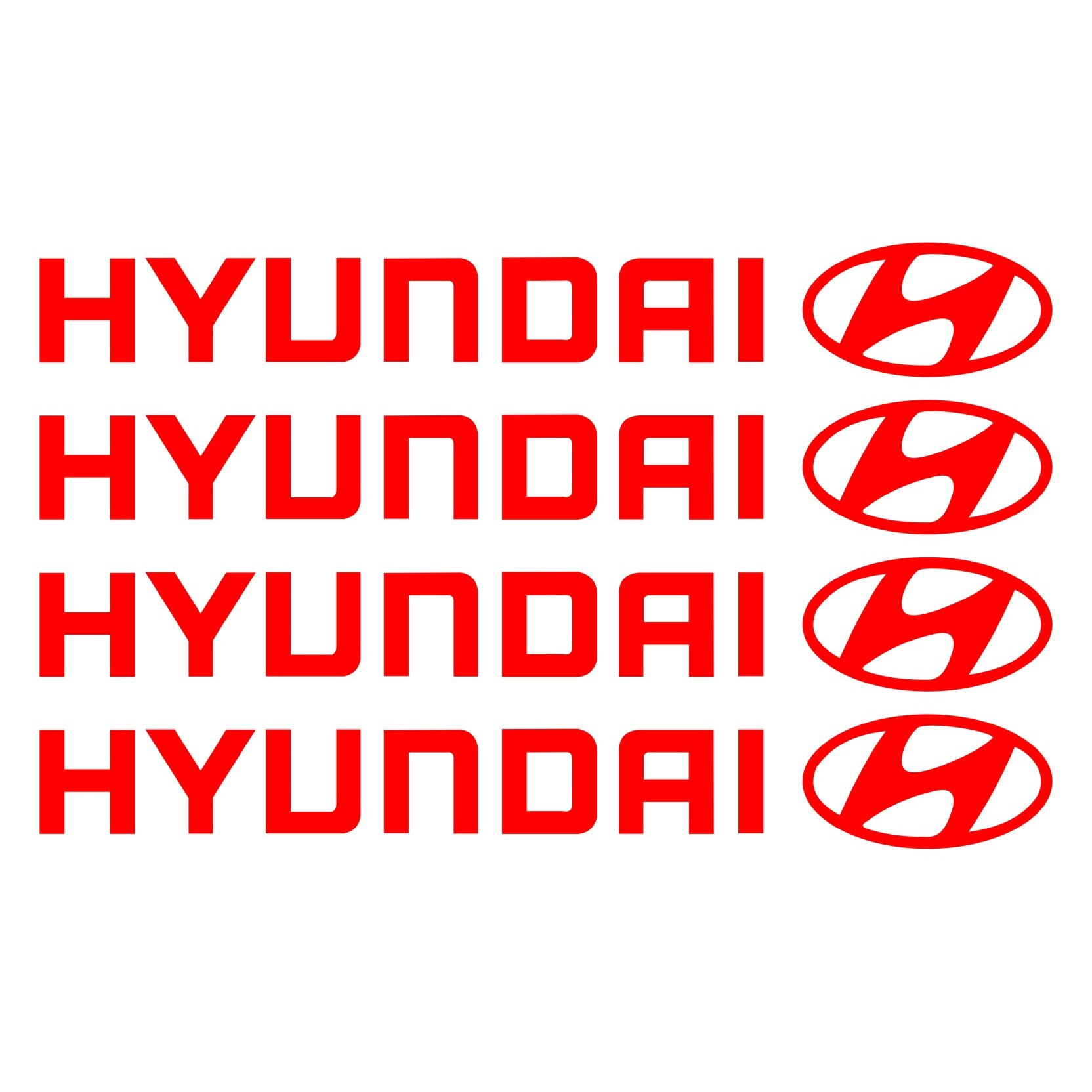 Set stickere manere Hyundai, sticker decorativ, culoare rosie