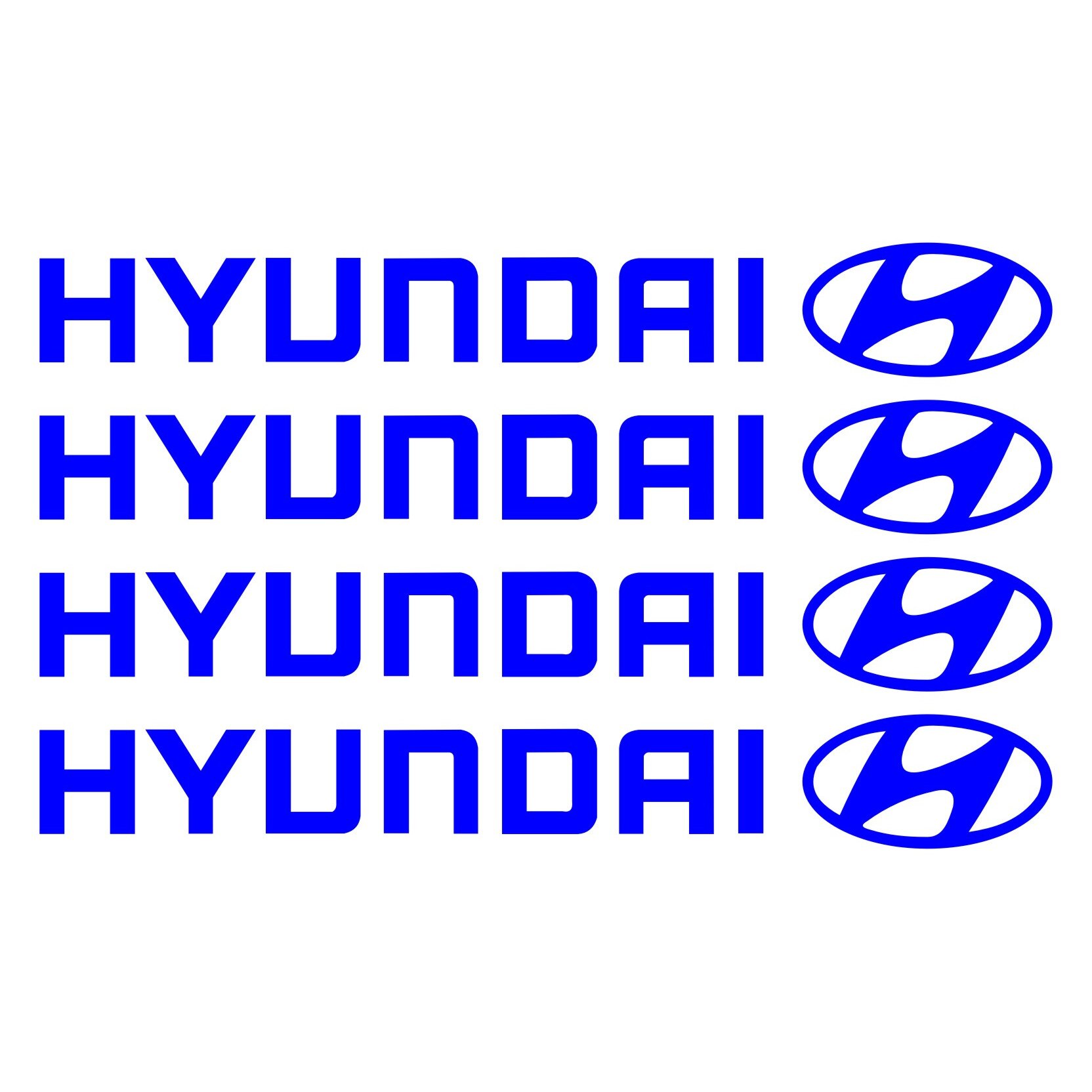 Set stickere manere Hyundai, sticker decorativ, culoare albastra