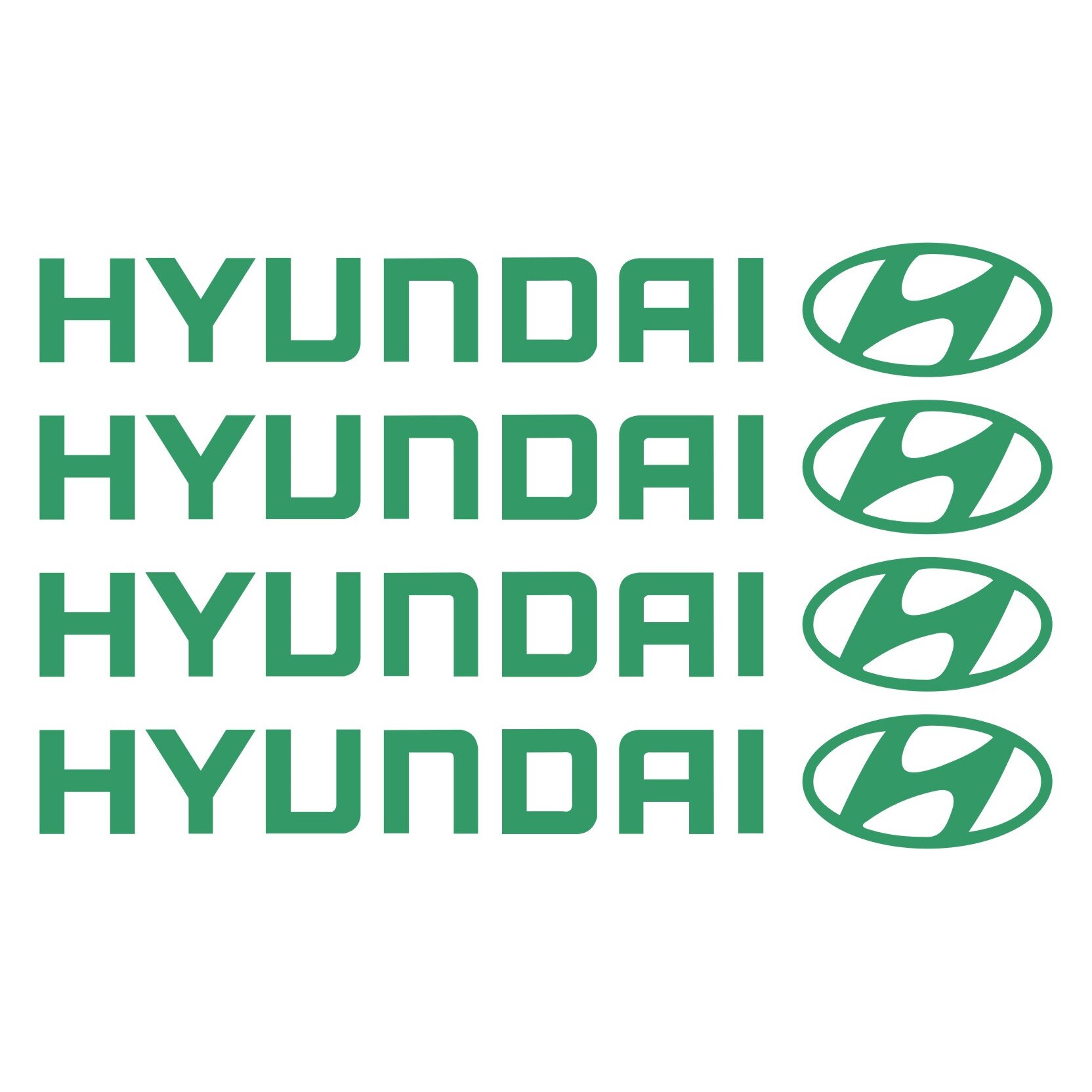 Set stickere manere Hyundai, sticker decorativ, culoare verde