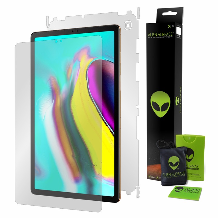 Alien Surface XHD, Samsung Galaxy Tab S5E 10.5" (2019), képernyővédő fólia, hátsó, oldal + ajándék Alien Fiber
