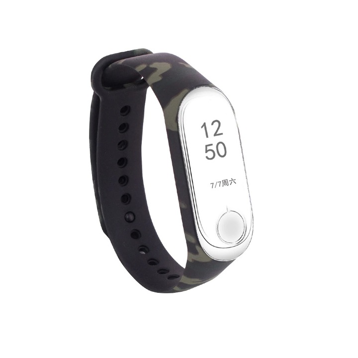 Curea din silicon pentru bratara Xiaomi Mi Band 4 si 3, model army