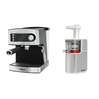 Pachet Mic Dejun Storcator Samus Slowstar Juicer, Espressor Samus Espressimo 20 Silver Pachet Mic Dejun Storcator Samus Slowstar Juicer, Espressor Samus Espressimo 20 Silver