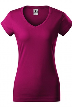 Tricou pentru dama Fit V-neck, Rosu fucsie Tricou pentru dama Fit V-neck, Rosu fucsie