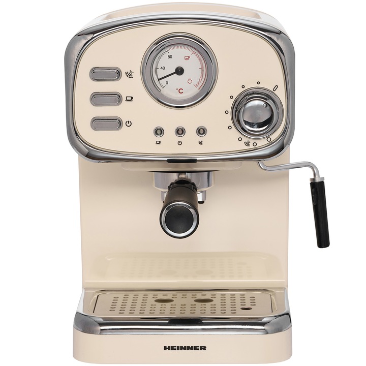 Кафемашина Heinner HEM-1100CR, 15 bar, 1100 W, Ръчна капучино система