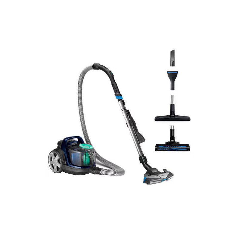 Aspirator fara sac Philips PowerPro Active FC9556/09, 1.5l, 900W, 71dB, albastru-negru