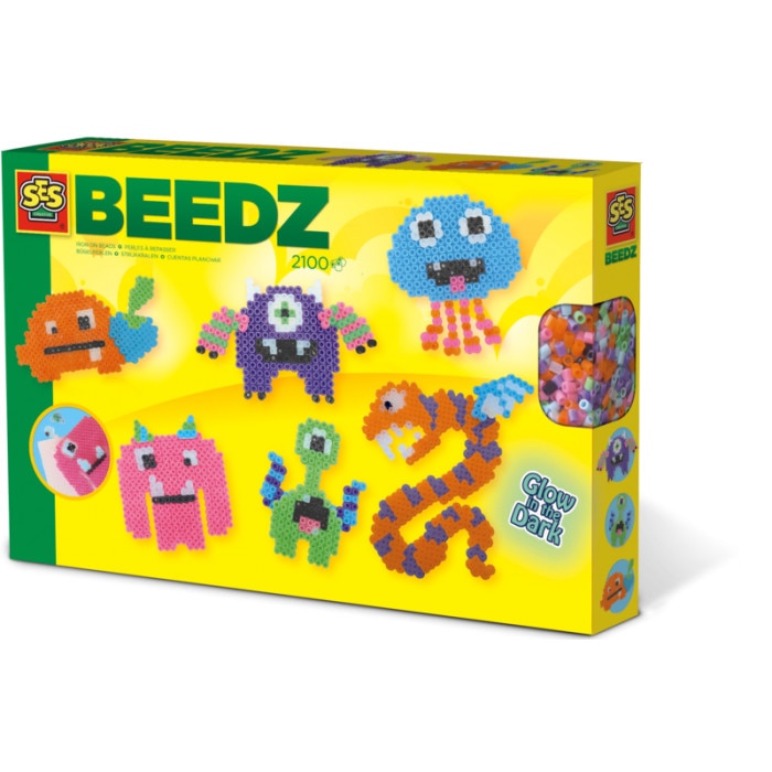 Set de Constructie, SES Creative Beedz, Set Margele - Monstrii, Multicolor, Metal