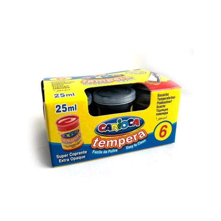 Carioca 1220204 Fekete tempera tégelyben 6x35 gr - Carioca