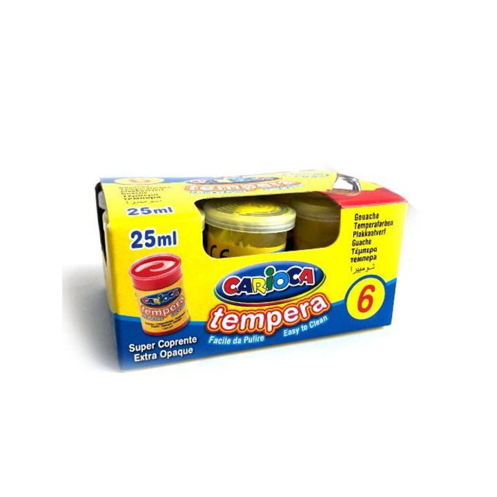 Carioca 1022037 Citromsárga tempera tégelyben 6x35 gr - Carioca