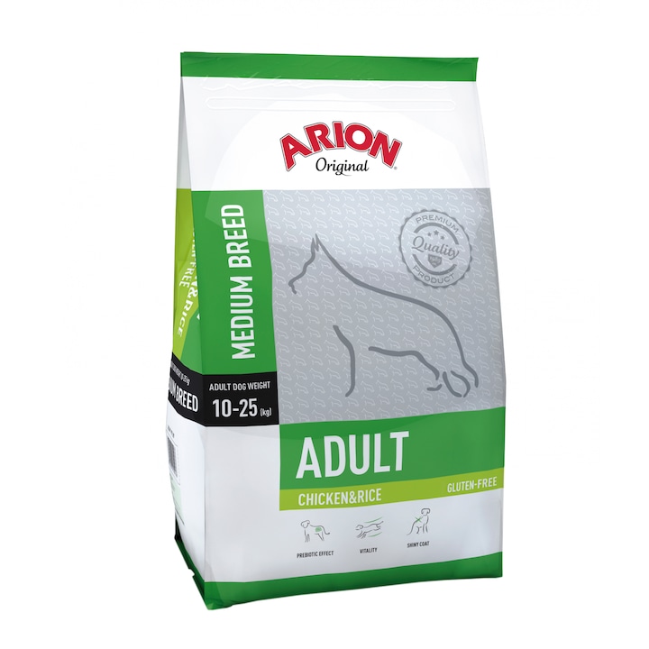 Arion Original Adult Medium Breed Kutyaeledel, Csirke és Rizs,12 kg