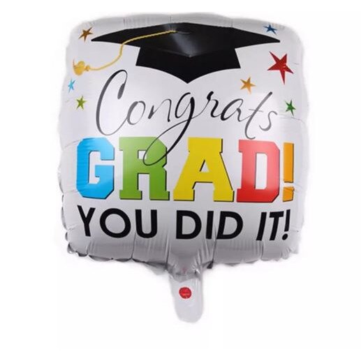 Balon patrat multicolor, Congrats