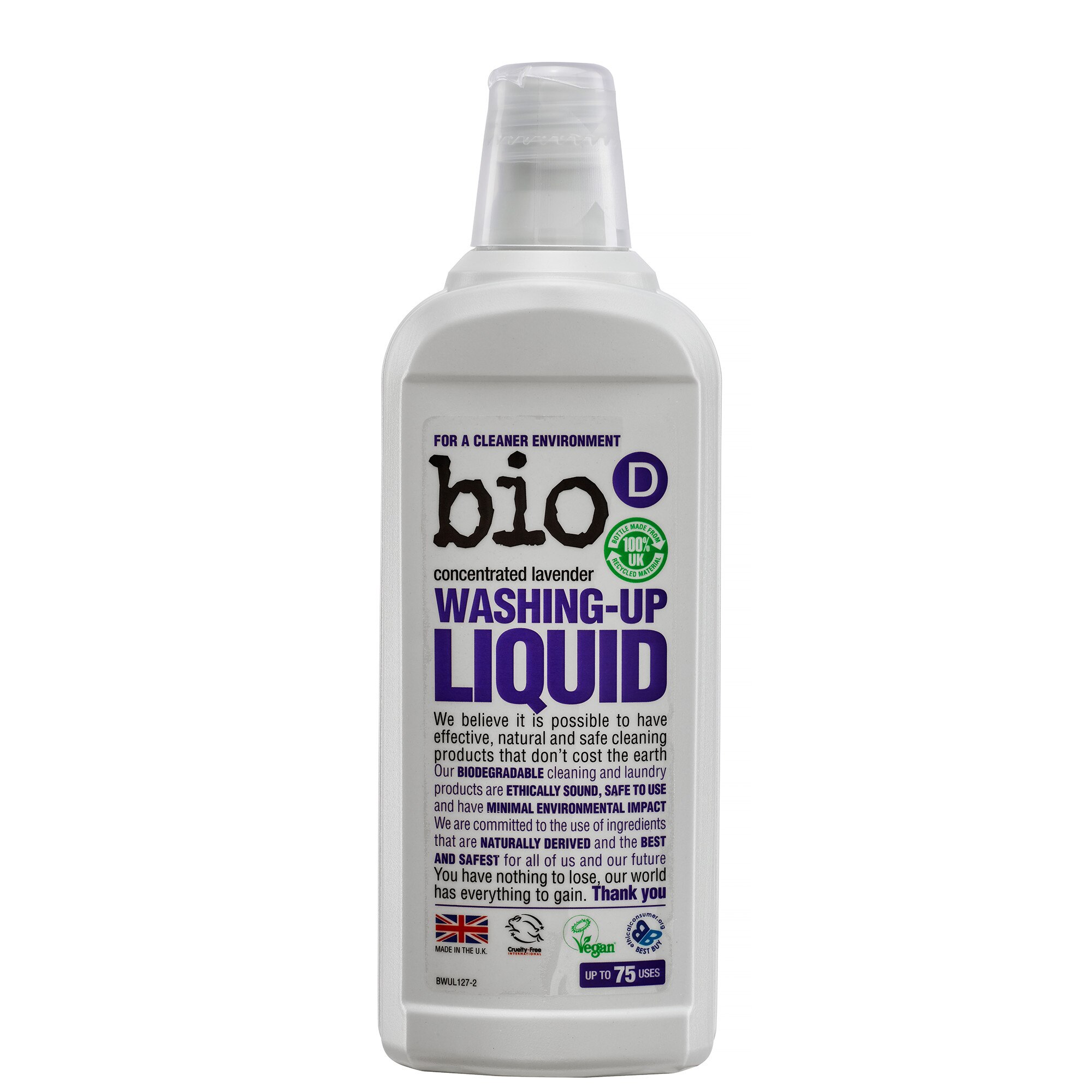 Detergent lichid pentru vase cu Lavanda, Vegan, 750 ml, Bio-D