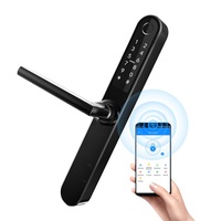 incuietoare inteligenta portass -acces control cu amprenta  aplicatie generare cod cu telefonul -android ios bluetooth cod  card si cheie - apartamente in regim hotelier firme institutii  clanta - maner  broasca  butuc  zavor de usa negru imagen 14_0_
0