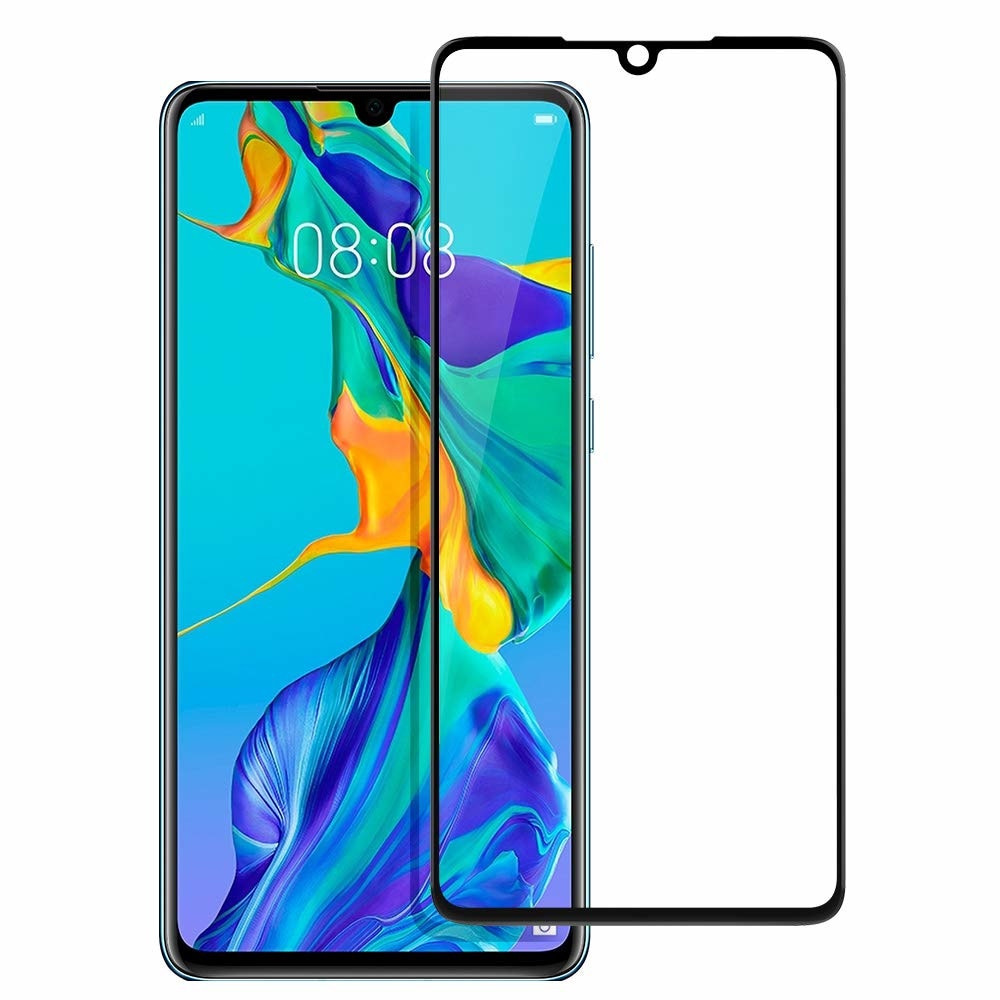 Folie sticla Huawei P30, protectie ecran tempered glass fata, 5D, acopera tot ecranul, 0.2mm