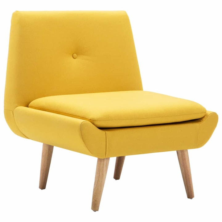 vidaXL sárga kárpitos karfa nélküli fotel 73 x 66 x 77 cm