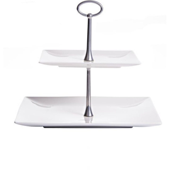 Ambition Porto 61177 2 szintes kínálótál, fehér