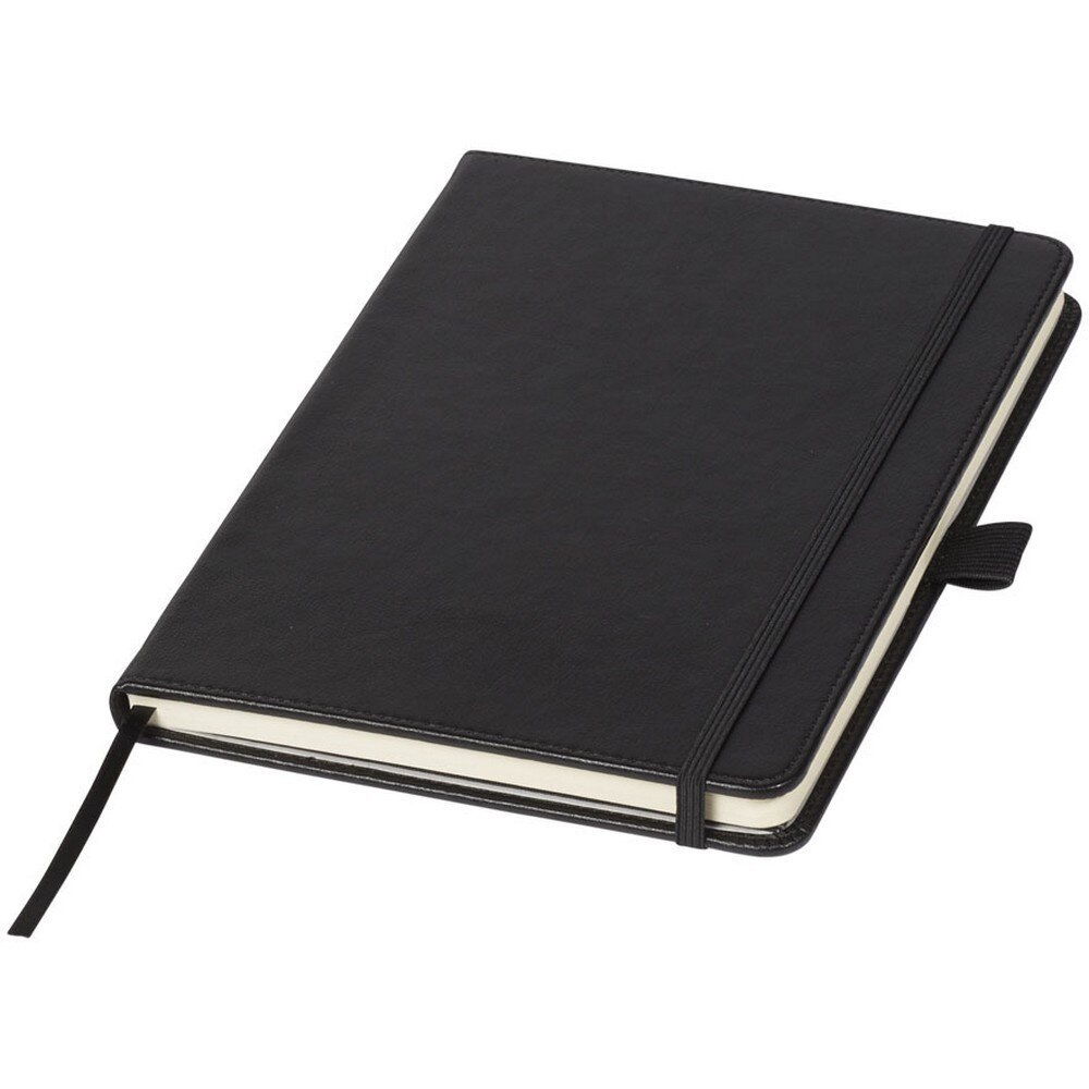 Agenda A5 cu pagini dictando, Luxe by AleXer, BD01, piele ecologica, negru, breloc inclus din piele ecologica si metal