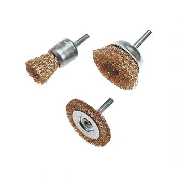 Set de 3 perii conice pentru masina de gaurit, sarma ondulata, 62H613, Verto Set de 3 perii conice pentru masina de gaurit, sarma ondulata, 62H613, Verto
