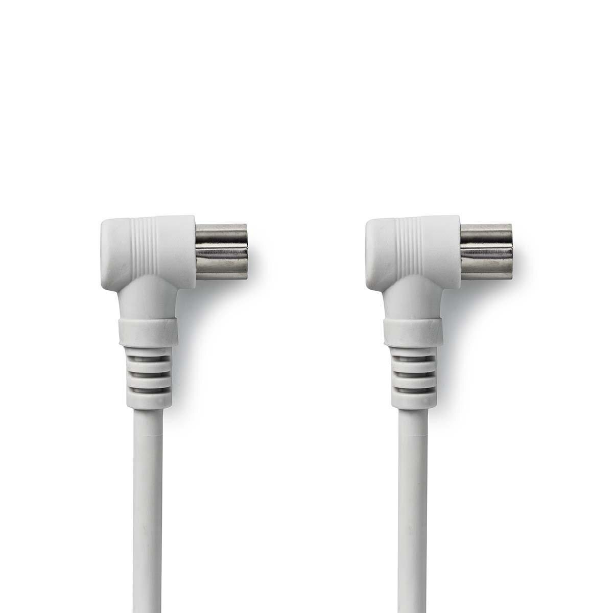 Cablu coaxial tata cotit - coaxial mama cotit 3m alb, Nedis