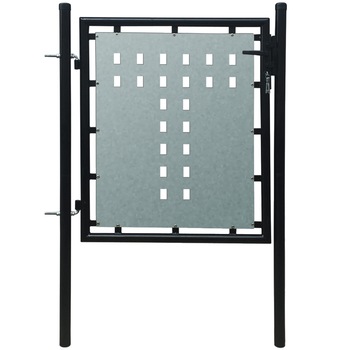 Poarta pentru gard, simpla, vidaXL, Otel, 100 x 150 cm, Negru Poarta pentru gard, simpla, vidaXL, Otel, 100 x 150 cm, Negru