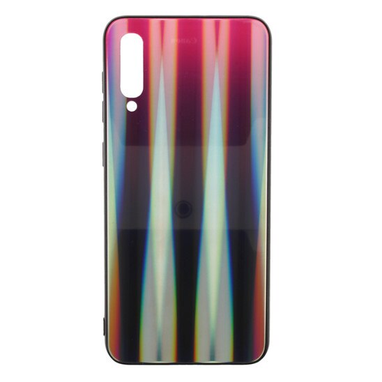 Husa Samsung Galaxy A50 Glass Rainbow pink-black