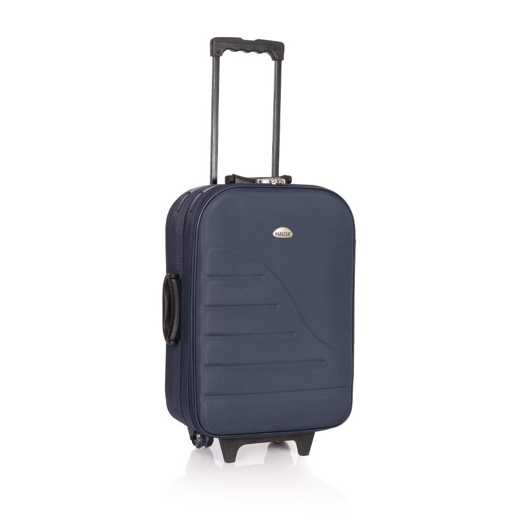 Troler Master, din poliester, 55 x 37 x 16 cm, cu roti de deplasare, din poliester, culoare bleumarin