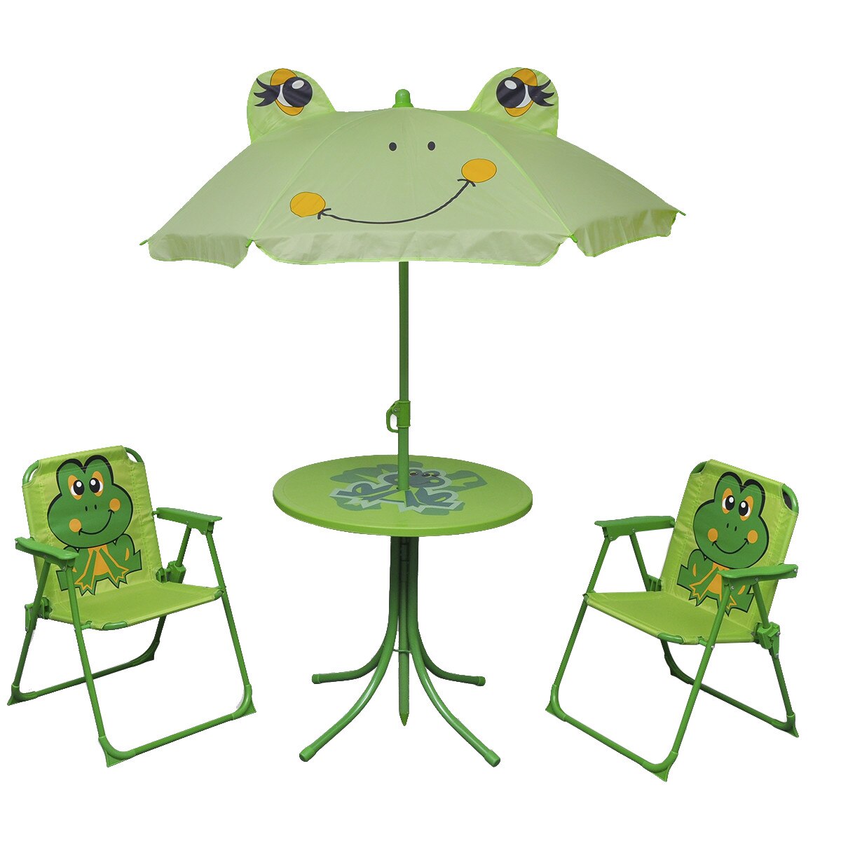Set Mobila gradina 3 piese, vidaXL, Tesatura, Verde