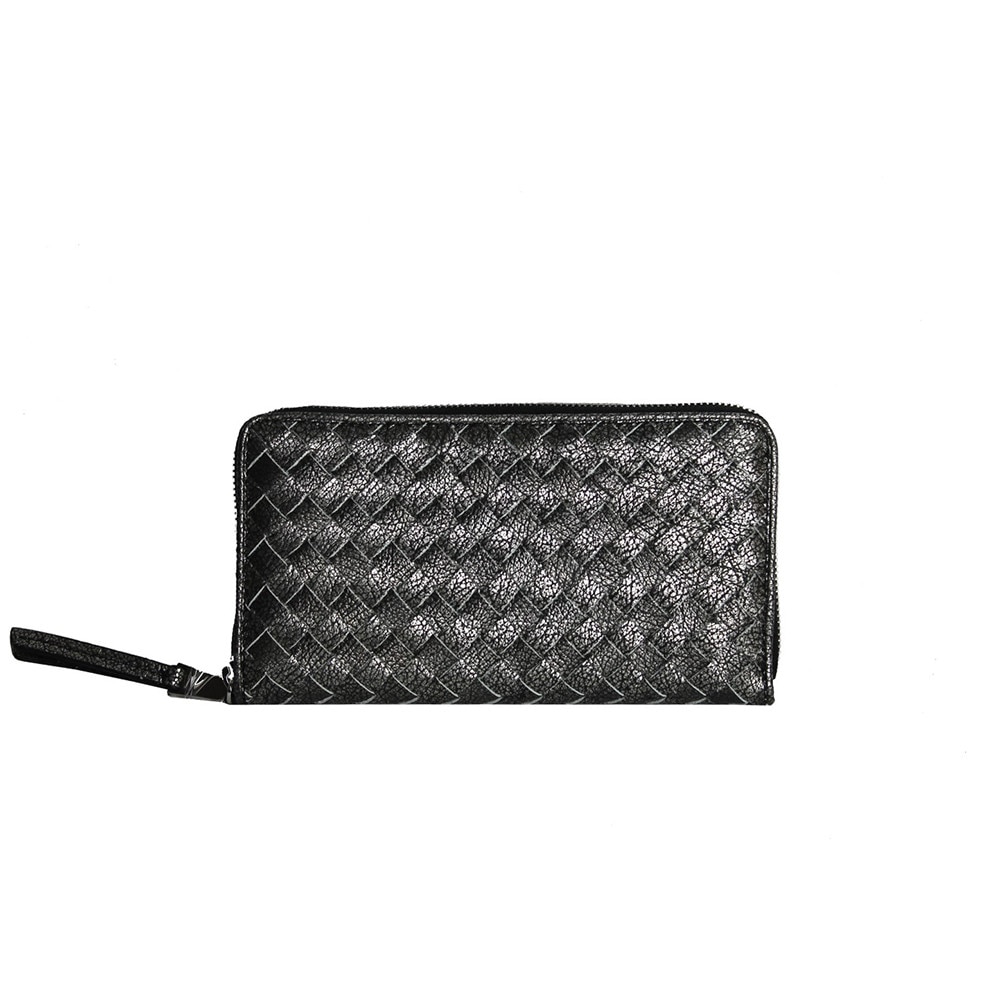 Portofel dama din piele naturala impletit manual, Dellaconte, Guncolor 5416-43