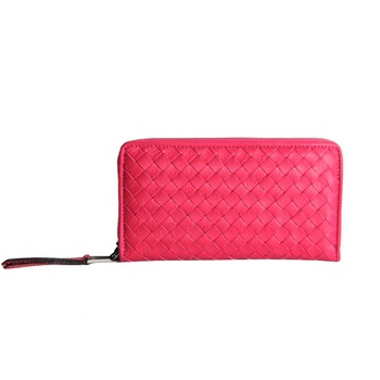 Portofel dama din piele naturala impletit manual, Dellaconte, Roz 5416-36 Portofel dama din piele naturala impletit manual, Dellaconte, Roz 5416-36