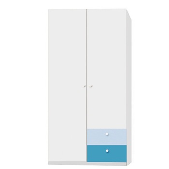 Dulap Alegria 2S, Alb/Albastru/Azuriu, 200x100x50 cm Dulap Alegria 2S, Alb/Albastru/Azuriu, 200x100x50 cm