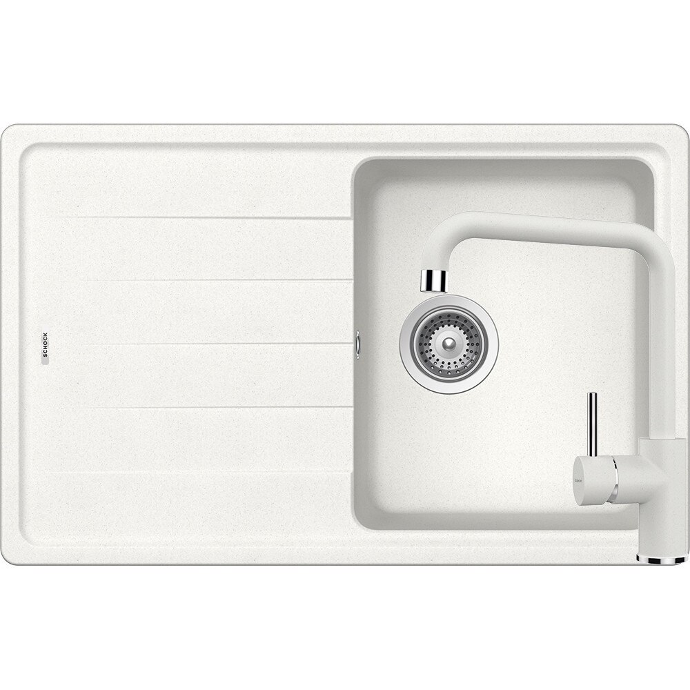 Kit chiuveta Schock Element D-100S 780 x 500 mm si baterie Schock Fonos Alpina Cristalite