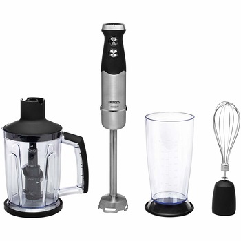 Set Blender de mana Princess 221221, 1000W, capacitate 1.25l, 25 trepte de viteza, Negru/Inox Set Blender de mana Princess 221221, 1000W, capacitate 1.25l, 25 trepte de viteza, Negru/Inox