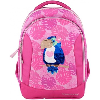 Ghiozdan Top Model Tropical Pink cu paiete Ghiozdan Top Model Tropical Pink cu paiete