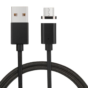 Cablu de incarcare rapida si transfer de date EVTrend® PREMIUM MAGNETIC, micro-USB, conector metalic din aluminiu, invelis protector din nylon composit impletit, pentru telefon sau tableta Android, fast-charge, USB, micro-USB, 5V, 3A, 1m, LED, NEGRU Cablu de incarcare rapida si transfer de date EVTrend® PREMIUM MAGNETIC, micro-USB, conector metalic din aluminiu, invelis protector din nylon composit impletit, pentru telefon sau tableta Android, fast-charge, USB, micro-USB, 5V, 3A, 1m, LED, NEGRU