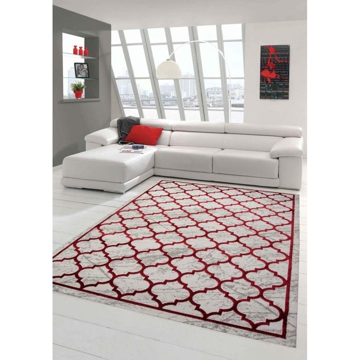 Килим MERINO Style 30524 951, 160x230 cm, Плътност на килима 3,2 KG/m², Дебелина на килима 10 mm, Брой възли на m² 200016, Червен