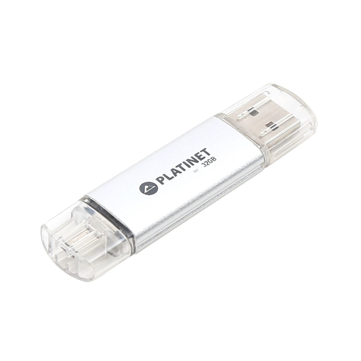 Memorie USB Platinet 2.0 AX-Depo 32GB + microUSB for tablets, argintie