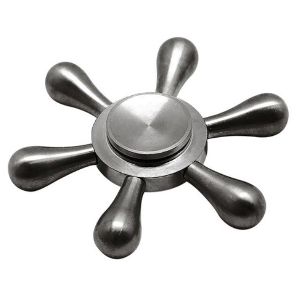Jucarie Interactiva Antistres Fidget Spinner Hexagon Argintiu