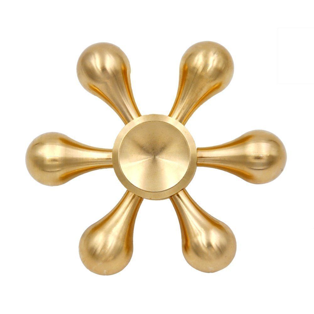 Fidget Spinner, Demontabil, Metalic, Hexagon, Auriu