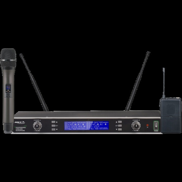 Set Microfoane Uhf 16 Canale 1 De Mana + 1 Tip Casca Bst