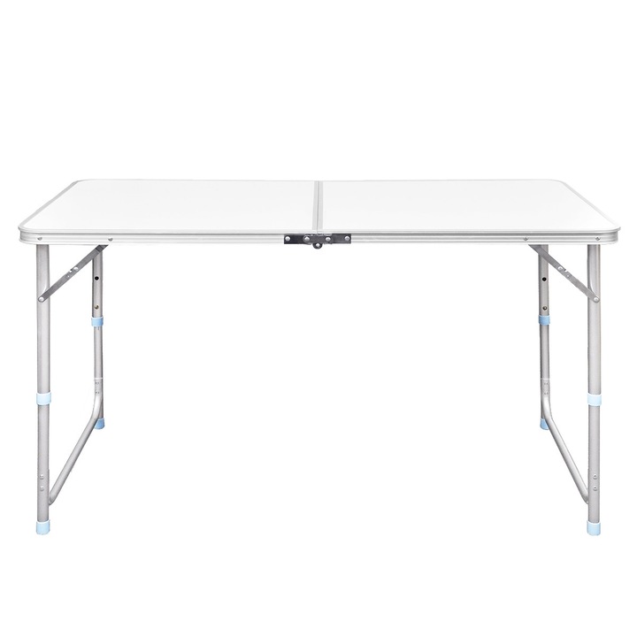 Masa reglabila pentru camping, vidaXL, MDF, 120 x 60 cm, Gri