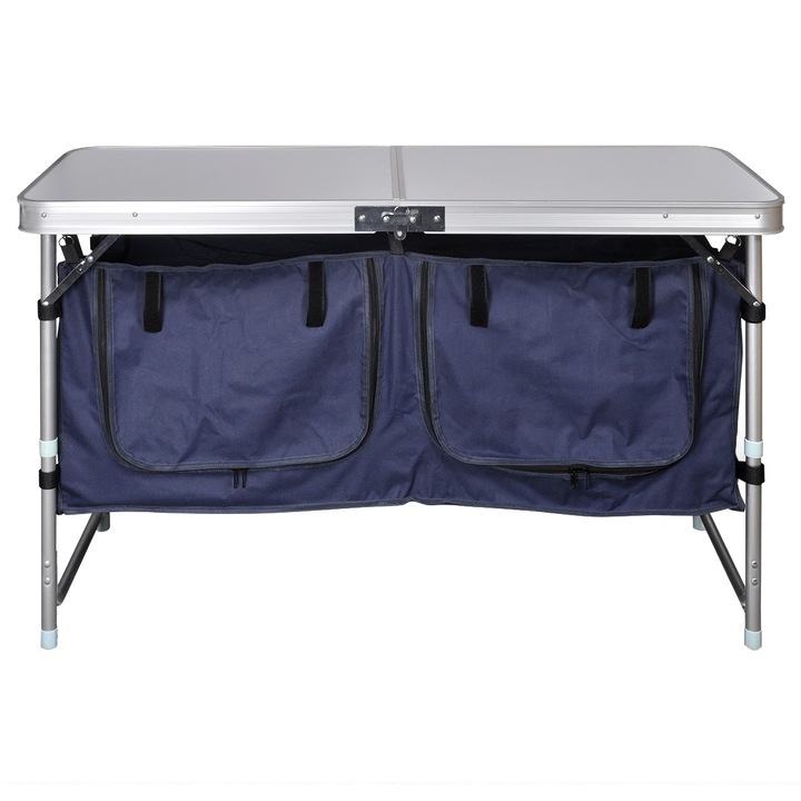 Dulap dublu pentru camping, vidaXL, Aluminiu, Argintiu, 120 x 47 x 68 cm