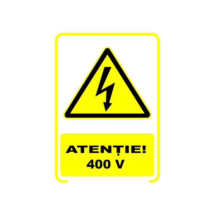 Set de 2 indicatoare A5 - atentie 400V plus 16 stickere pentru prize de 5x7 cm