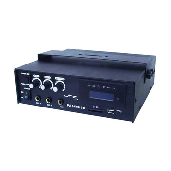 Amplificator LTC, 60 W, USB/SD/MP3, alimentare baterie sau retea Amplificator LTC, 60 W, USB/SD/MP3, alimentare baterie sau retea